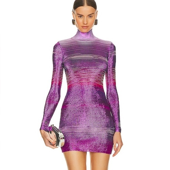 Missoni Dresses & Skirts - New Missoni Mini Long Sleeve Dress Metallic Purple Fall Knit Revolve Rare